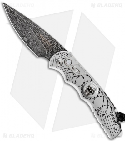 Pro-Tech Razor Wire Skull TR-4 Automatic Knife (Zoe Crist Damascus