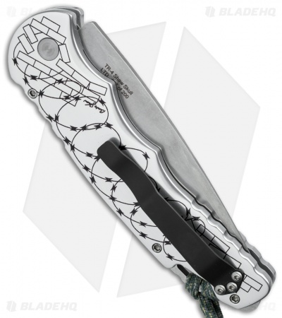 Pro-Tech Razor Wire Skull TR-4 Automatic Knife (4" Stonewash) Limited Edition