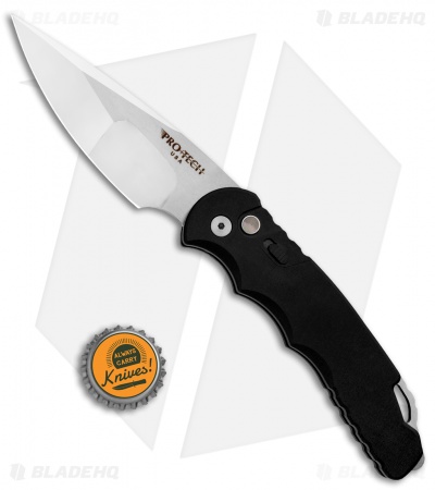 Pro-Tech TR-4 Automatic Knife Black Aluminum MOP Button (4" Compound Mirror)