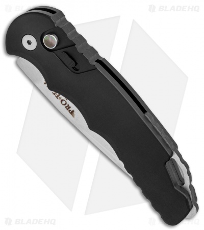 Pro-Tech TR-4 Automatic Knife Black Aluminum MOP Button (4" Compound Mirror)