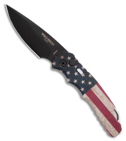 Pro-Tech TR-4 Automatic Knife Custom PK Vintage Flag (4" Black)