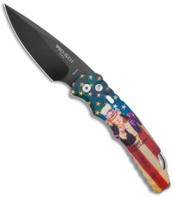 Pro-Tech TR-4 Automatic Knife Custom PK Vintage Flag Uncle Sam (4" Black)