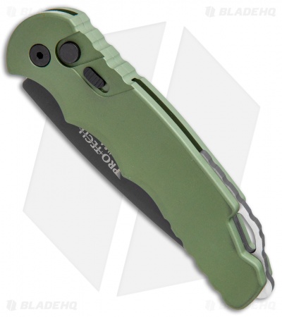 Protech TR-4.3 Green Tactical Response 4 Automatic Knife (4" Black D2)