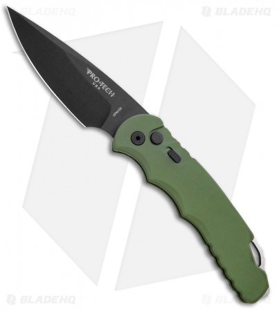 Protech TR-4.3 Green Tactical Response 4 Automatic Knife (4" Black D2)