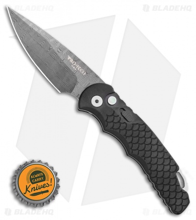 Pro-Tech TR-5 Custom Automatic Knife Black Fish Scale (3.25" Damascus)