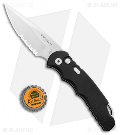 Pro-Tech TR-5 Automatic Knife Black (3.25" Bead Blast Serr)