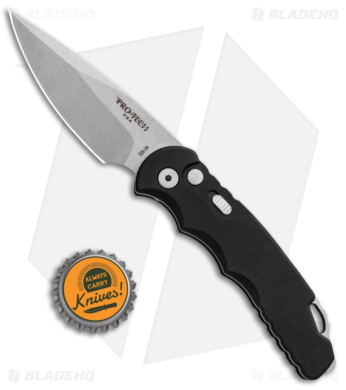Pro-Tech TR-5 Automatic Knife Black Aluminum (3.25" Stonewash)