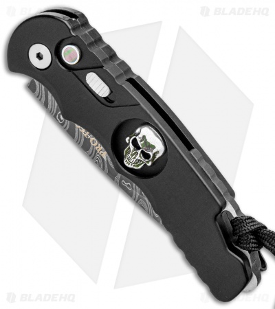 Pro-Tech TR-5 Skull Tactical Response Automatic Knife Black (3.25" Damascus)
