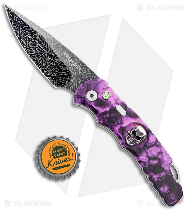 Protech TR-5 Auto Knife | Purple Skulls - Blade HQ