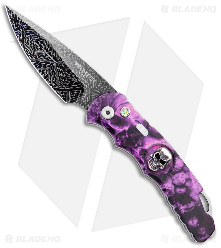 Protech TR-5 Auto Knife | Purple Skulls - Blade HQ