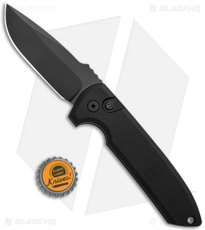 Pro-Tech Les George Rockeye Operator Automatic Knife Black Aluminum (3.5" Black)