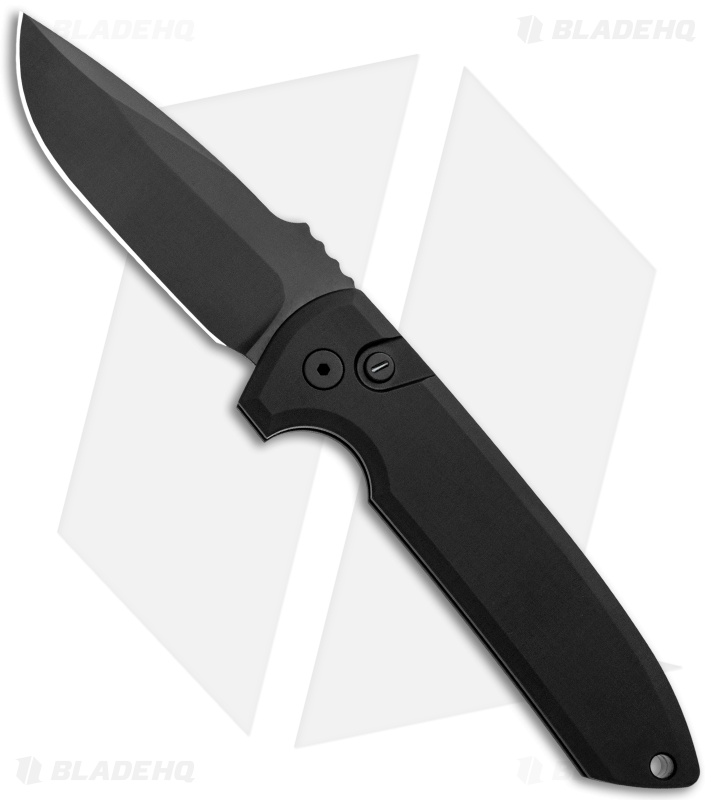 Pro-Tech Les George Rockeye Operator Automatic Knife Black Aluminum (3.5" Black)