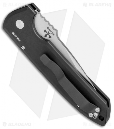 Pro-Tech Les George Rockeye Automatic Knife Smooth Black (3.4" Satin)