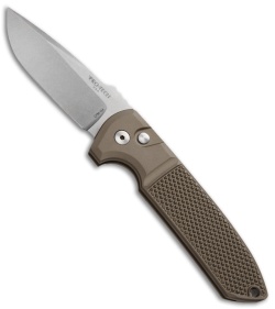 Pro-Tech Les George Rockeye Automatic Knife Desert Tan Knurled (3.375" SW)