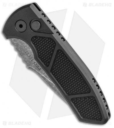 Pro-Tech Les George SBR Prototype Automatic Knife Knurled (2.6" Acid Wash)