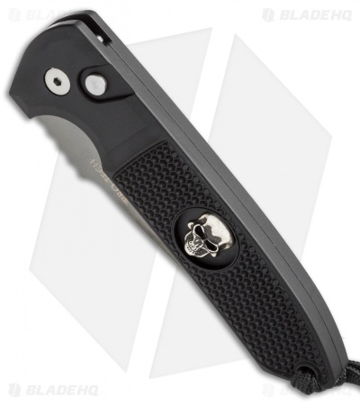 Pro-Tech Les George Rockeye Skull Automatic Knife Knurled (3.375" Gray DLC)