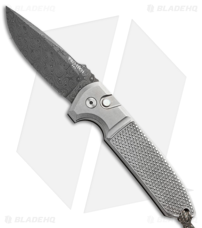 Pro-Tech Les George Rockeye Steel Custom Automatic Knife (3.375" Damascus)