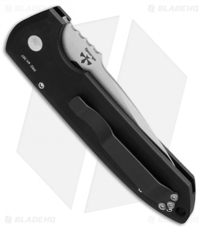 Pro-Tech Les George Rockeye Automatic Knife Black Knurled (3.375" Satin)