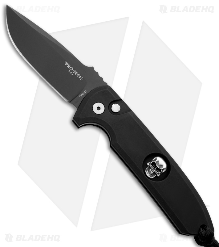 Pro-Tech Les George Rockeye Skull Automatic Knife (3.375" Black)