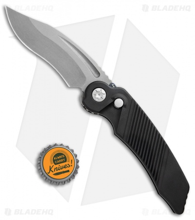 Rat Worx MRX Lightweight Recurve Automatic Knife Black (3.6" Stonewash ) 22210