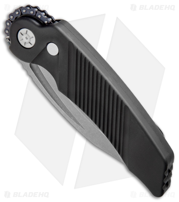 Rat Worx MRX Lightweight Recurve Automatic Knife Black (3.6" Stonewash ) 22210