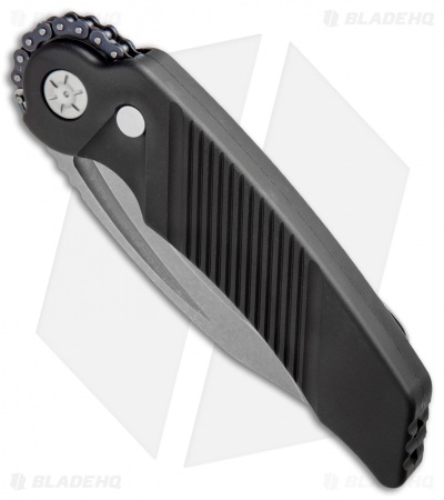 Rat Worx MRX Lightweight Recurve Automatic Knife Black (3.6" Stonewash ) 22210