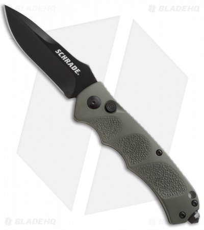 Schrade Extreme Survival Spear Point Automatic Knife Green (3.25" Black) SC60OD