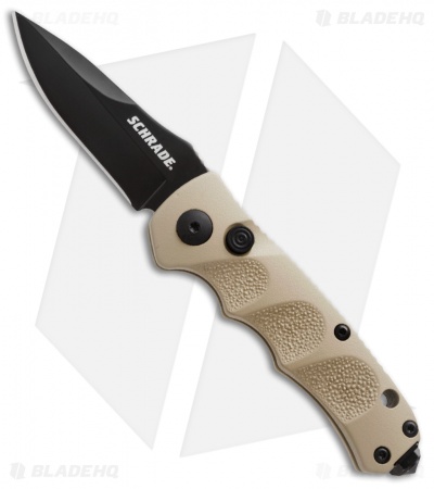 Schrade Mini Extreme Survival Spear Point Automatic Tan (2.5" Black) SC60MBR