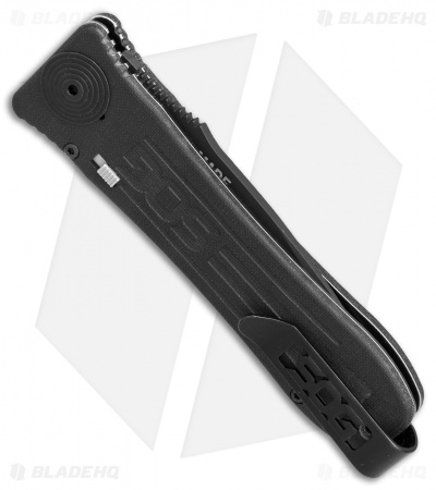 SOG Strat Ops Automatic Knife Black Canvas Micarta (3.5" Black) 