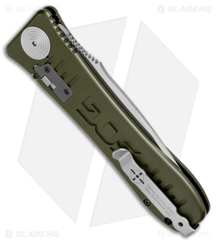 SOG Knives Spec Elite II Large Automatic Knife OD Green (4" Satin) SE-61OD