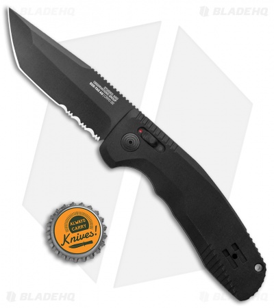 SOG Knives SOG-TAC AU Tanto Automatic Knife Black Aluminum (3.4" Black Serr)