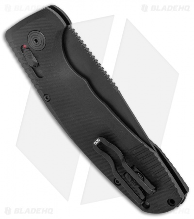 SOG Knives SOG-TAC AU Tanto Automatic Knife Black Aluminum (3.4" Black Serr)