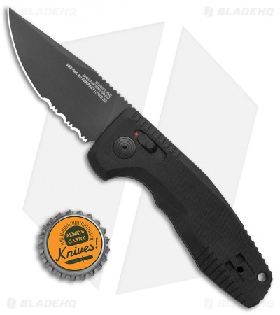 SOG Knives SOG-TAC AU Compact Automatic Knife Black (3" Black Serr)*DISC*
