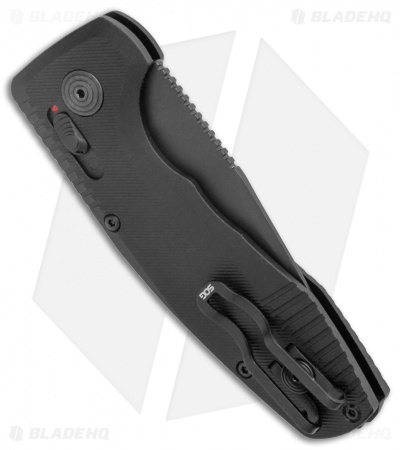 SOG Knives SOG-TAC AU Compact Automatic Knife Black (3" Black Serr)*DISC*
