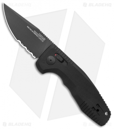 SOG Knives SOG-TAC AU Compact Automatic Knife Black (3" Black Serr)*DISC*