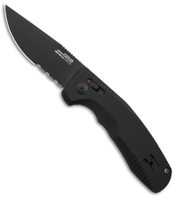 SOG Knives SOG-TAC AU Automatic Knife Black Aluminum (3.4" Black Serr)