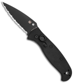 Spyderco Autonomy 2 Automatic Knife Black G-10 (3.5" Black Full Serr LC200N) 