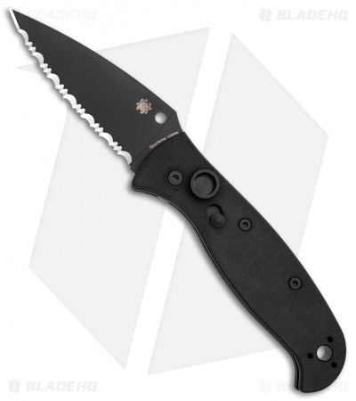 Spyderco Autonomy 2 Automatic Black G-10 (3.5" Black Full Serr LC200N)*DISC*