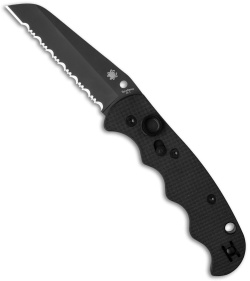 Spyderco Autonomy Automatic Knife (3.75" Black Serr) C165GSBBK