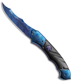 Brandon Vallotton Custom Thorn Automatic Knife Dark Horn (3.5" Damascus)