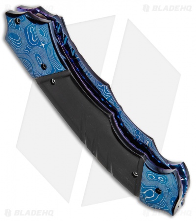 Brandon Vallotton Custom Thorn Automatic Knife Dark Horn (3.5" Damascus)