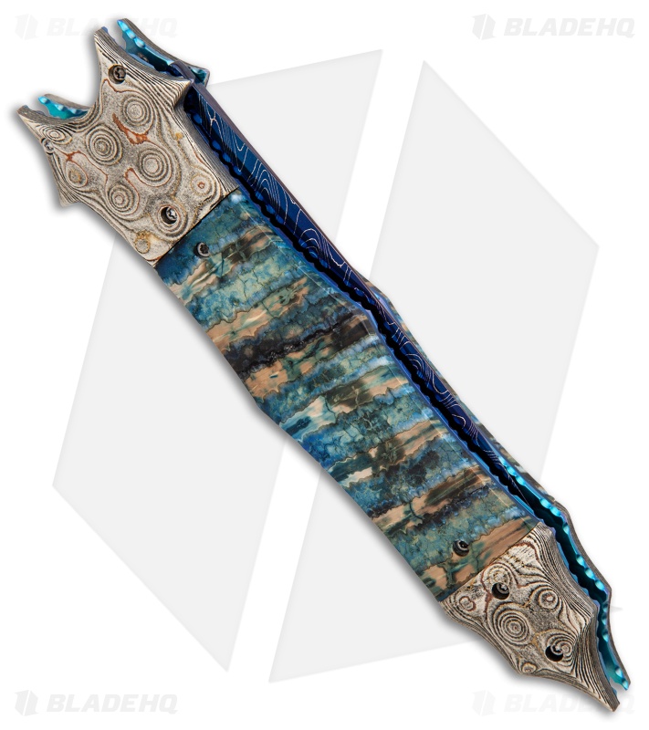 Cory Vallotton Custom Diablo Automatic Knife Mammoth Molar/Mokume