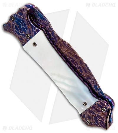 Cory Vallotton Custom Mini Eos Automatic Mother of Pearl (3.25" Damascus)