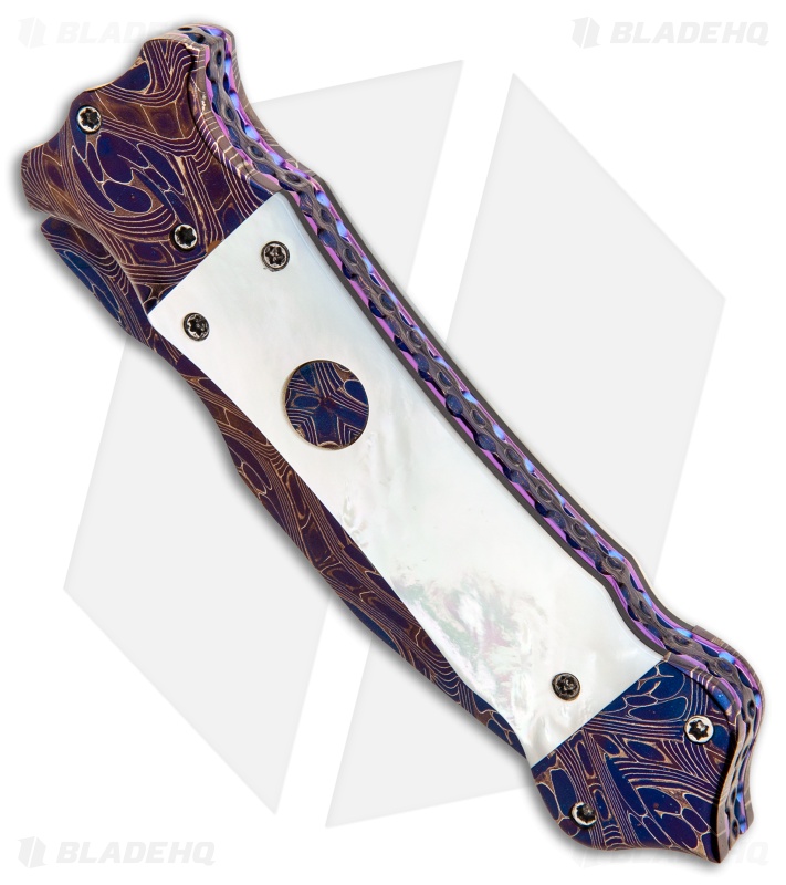 Cory Vallotton Custom Mini Eos Automatic Mother of Pearl (3.25" Damascus)