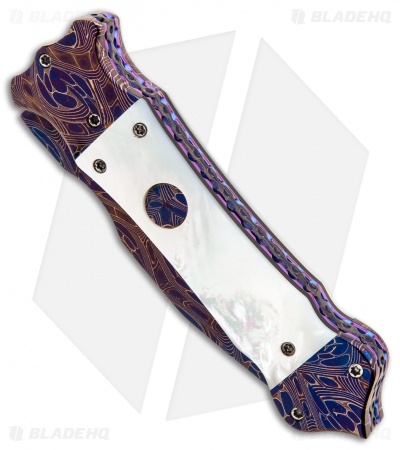 Cory Vallotton Custom Mini Eos Automatic Mother of Pearl (3.25" Damascus)