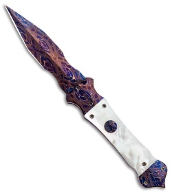 Cory Vallotton Custom Mini Eos Automatic Mother of Pearl (3.25" Damascus)