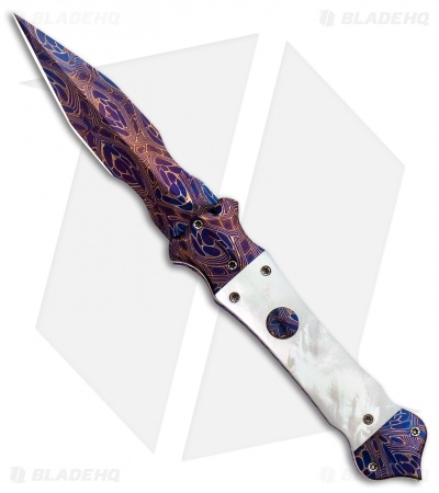 Cory Vallotton Custom Mini Eos Automatic Mother of Pearl (3.25" Damascus)