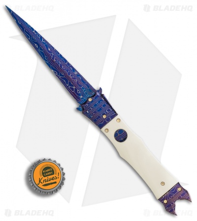 Kyle/Jamie Vallotton Custom Dancing Rook Proto #1 Automatic Knife Ivory