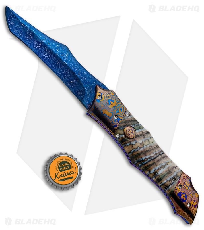 Kyle Vallotton Custom Proto Alien Predator Automatic Mammoth (4.1" Damascus) 
