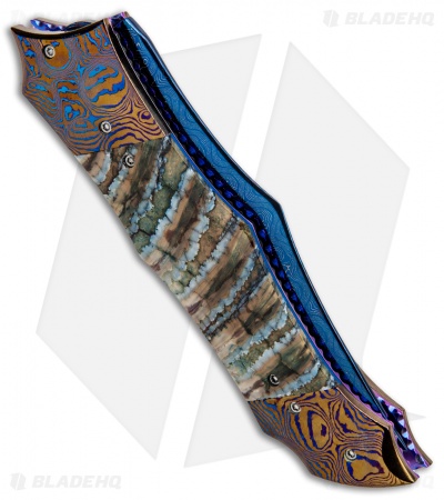 Kyle Vallotton Custom Proto Alien Predator Automatic Mammoth (4.1" Damascus) 